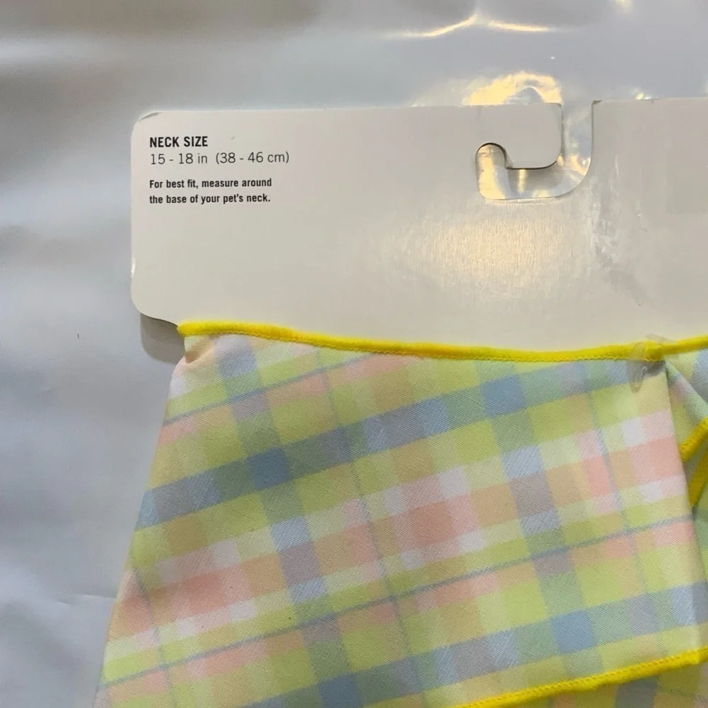 Easter Dog Bandanna Bunny Rabbit Spring Colors Plaid Multicolor Medium to Large